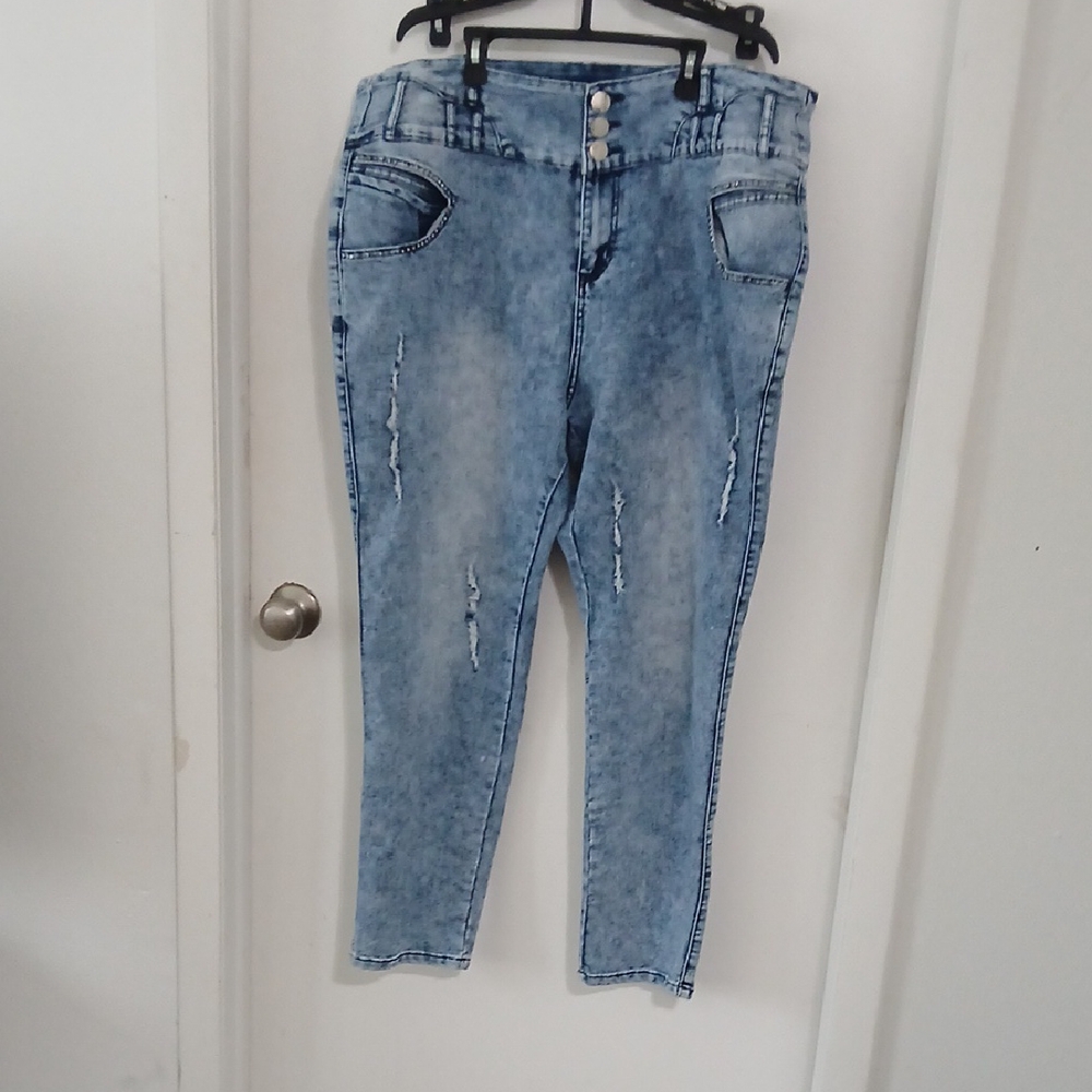 K Jordan Sky Blue Cropped Jeans